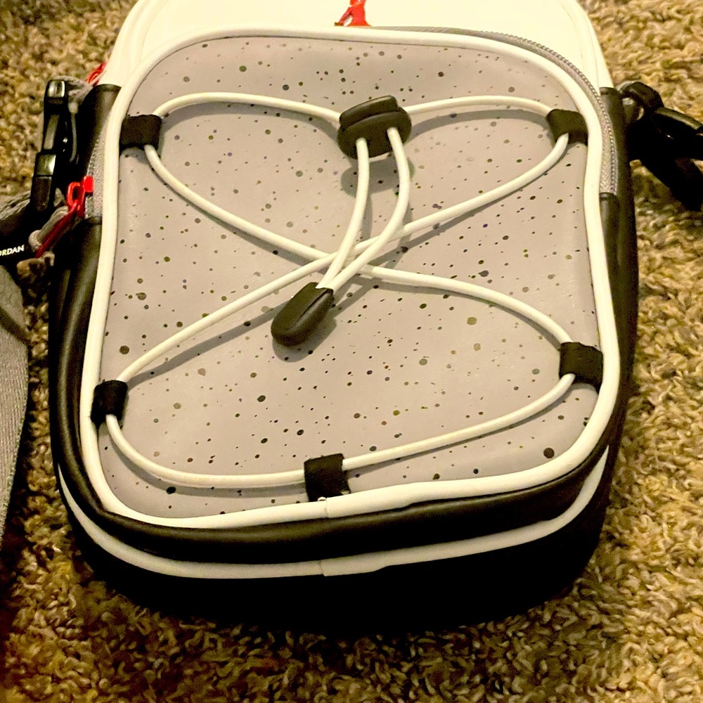 Jordan Gray and White Travel Bag